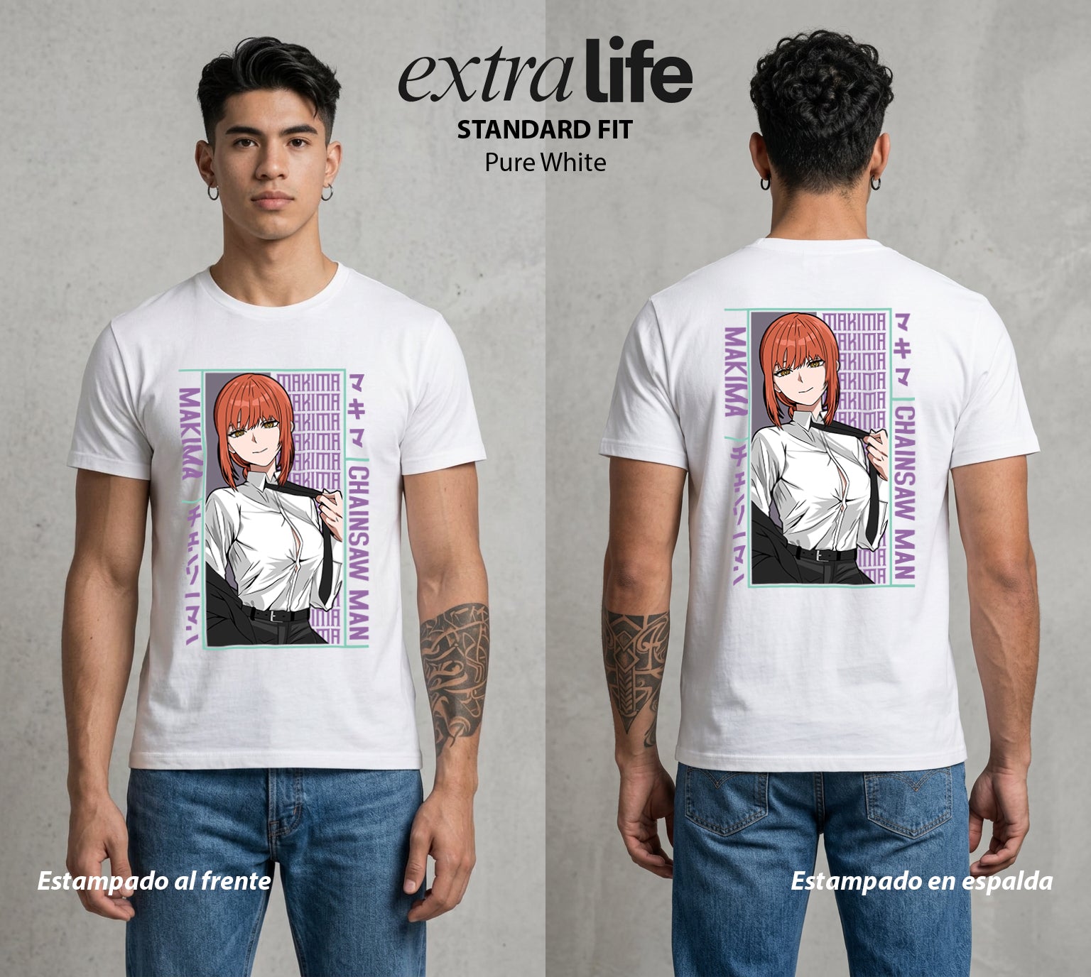 El Contrato Infernal | Las Cadenas del Amor #02196 - Playera Standard Fit | Pure White - Foto en modelo