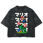 Playera streetwear premium de anime y gaming ExtraLife MX, corte boxy deluxe mineral wash heavyweight en color Acid Wash, moda urbana mexicana de culto.
