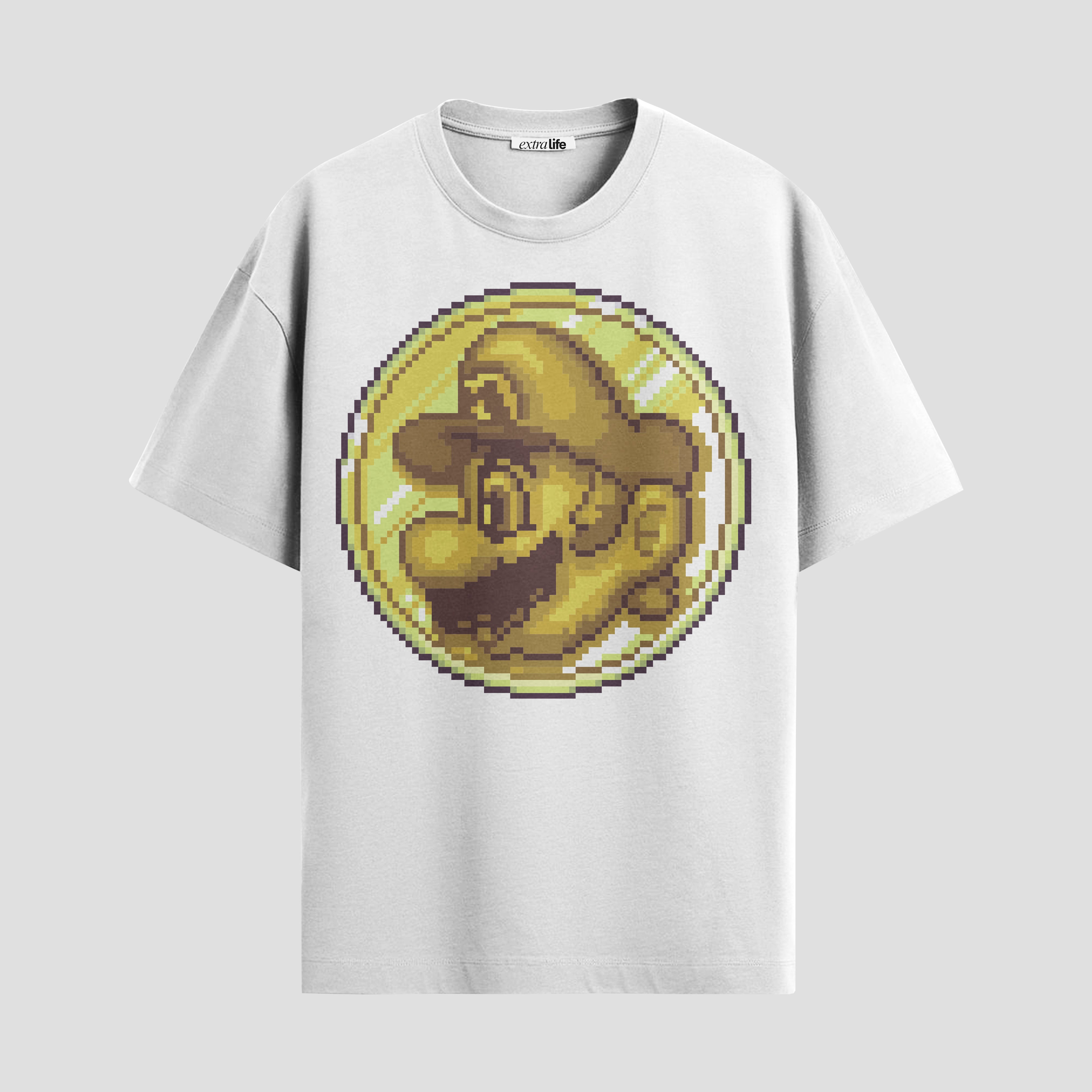 Playera urbana de anime y gaming ExtraLife MX, corte Standard Fit unisex ligero y transpirable en color Deep Black y Pure White, ropa de uso diario para gym y casual.