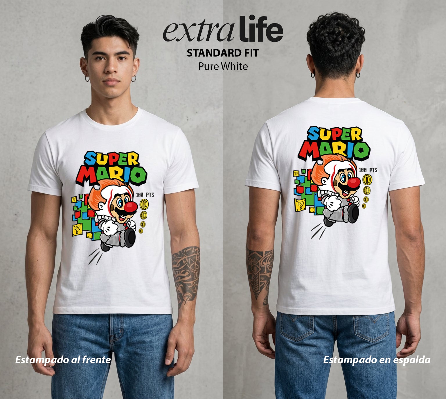 El Reino del Fontanero | El Viajero del Reino #02207 - Playera Standard Fit | Pure White - Foto en modelo
