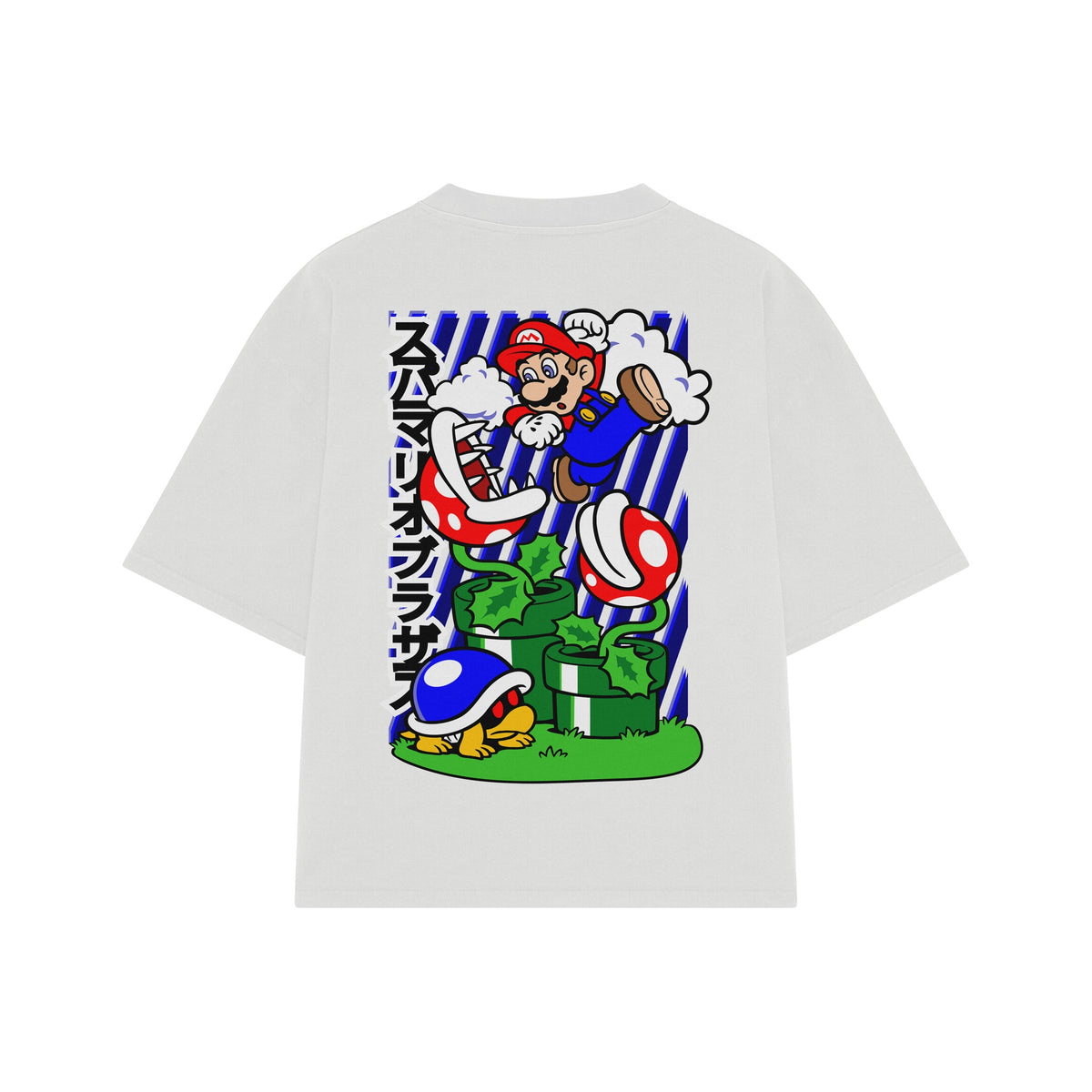 Playera streetwear premium de anime y gaming ExtraLife MX, corte oversized drop shoulder ligero y fresco en color Deep Black y Off-White, moda urbana mexicana de culto.