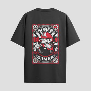 Playera urbana de anime y gaming ExtraLife MX, corte Standard Fit unisex ligero y transpirable en color Deep Black y Pure White, ropa de uso diario para gym y casual.