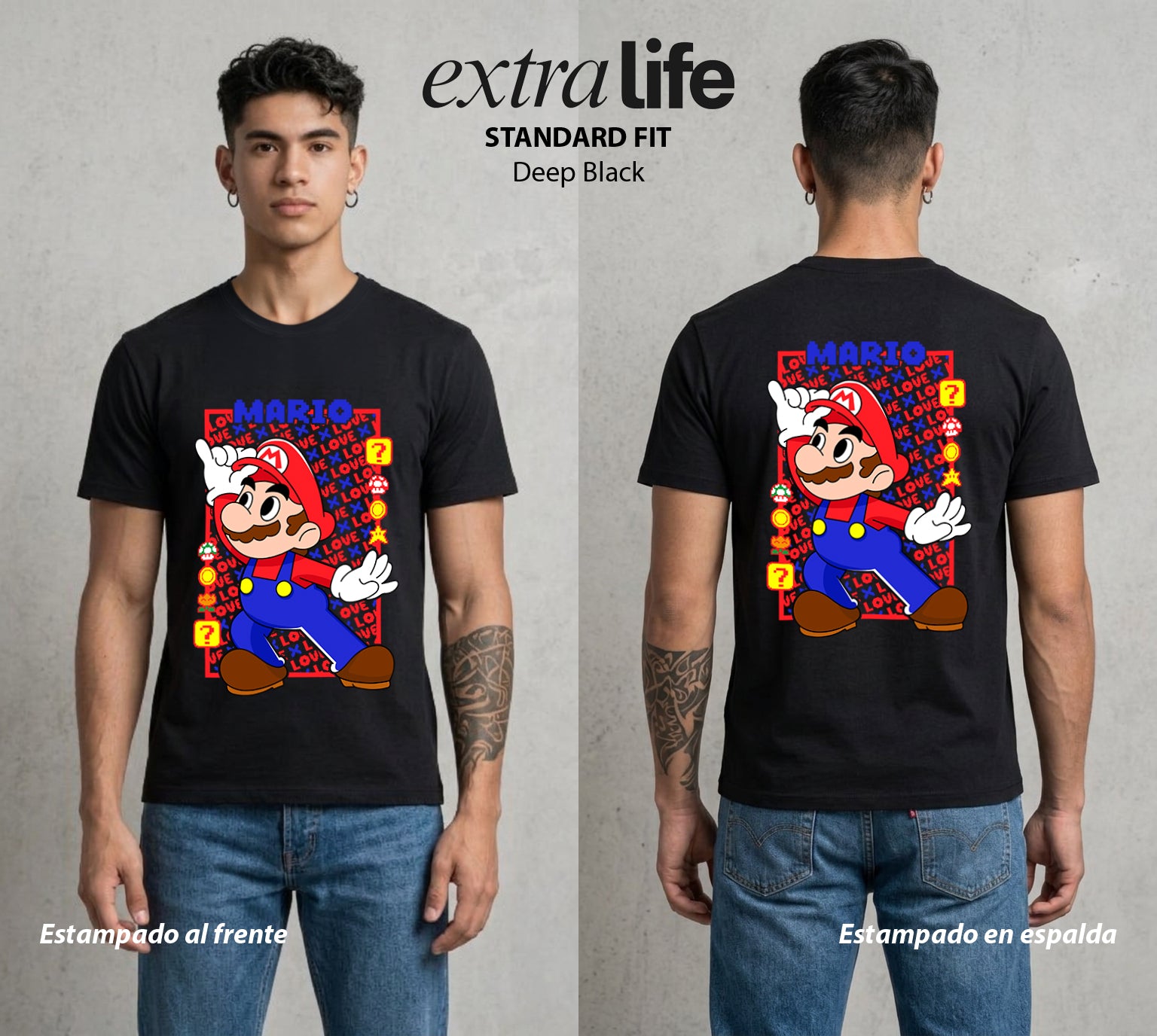 El Reino del Fontanero | El Viajero del Reino #02214 - Playera Standard Fit | Deep Black - Foto en modelo