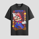 Playera urbana de anime y gaming ExtraLife MX, corte Standard Fit unisex ligero y transpirable en color Deep Black y Pure White, ropa de uso diario para gym y casual.