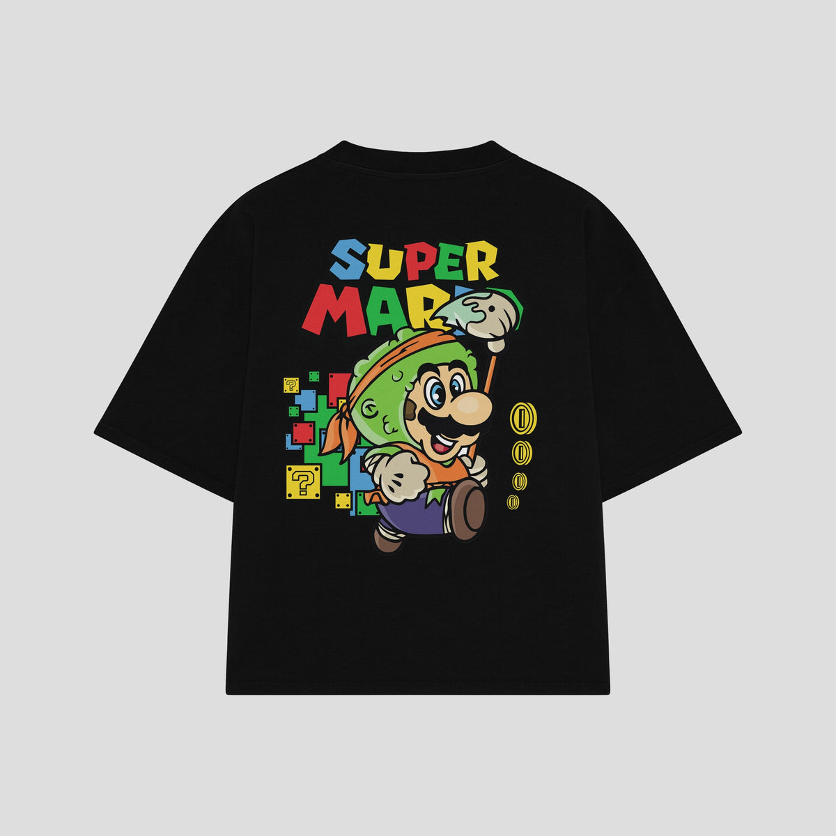 Playera streetwear premium de anime y gaming ExtraLife MX, corte oversized drop shoulder ligero y fresco en color Deep Black y Off-White, moda urbana mexicana de culto.