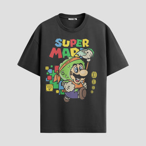 Playera urbana de anime y gaming ExtraLife MX, corte Standard Fit unisex ligero y transpirable en color Deep Black y Pure White, ropa de uso diario para gym y casual.