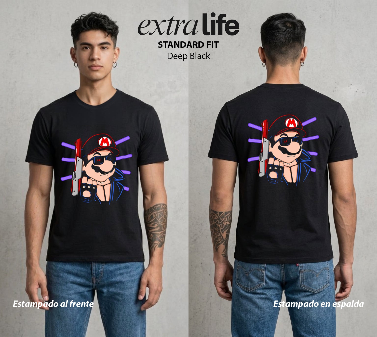 El Reino del Fontanero | El Fontanero del Bien #02218 - Playera Standard Fit | Deep Black - Foto en modelo