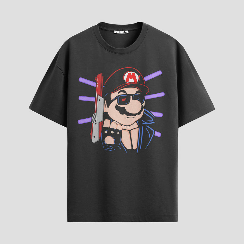 Playera urbana de anime y gaming ExtraLife MX, corte Standard Fit unisex ligero y transpirable en color Deep Black y Pure White, ropa de uso diario para gym y casual.