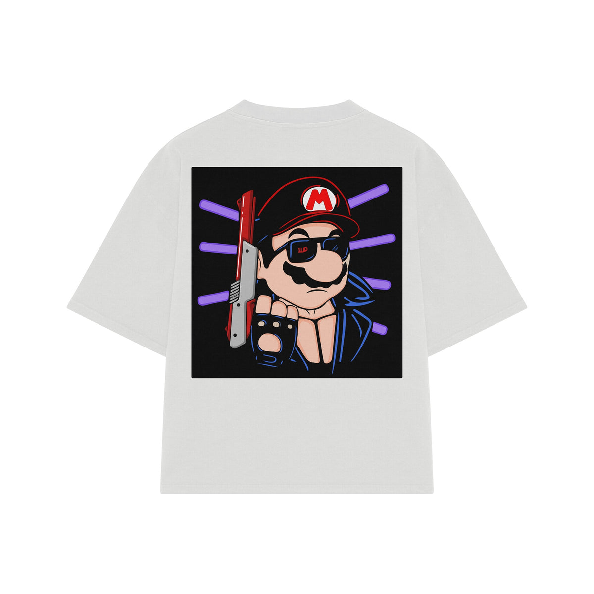 Playera streetwear premium de anime y gaming ExtraLife MX, corte oversized drop shoulder ligero y fresco en color Deep Black y Off-White, moda urbana mexicana de culto.