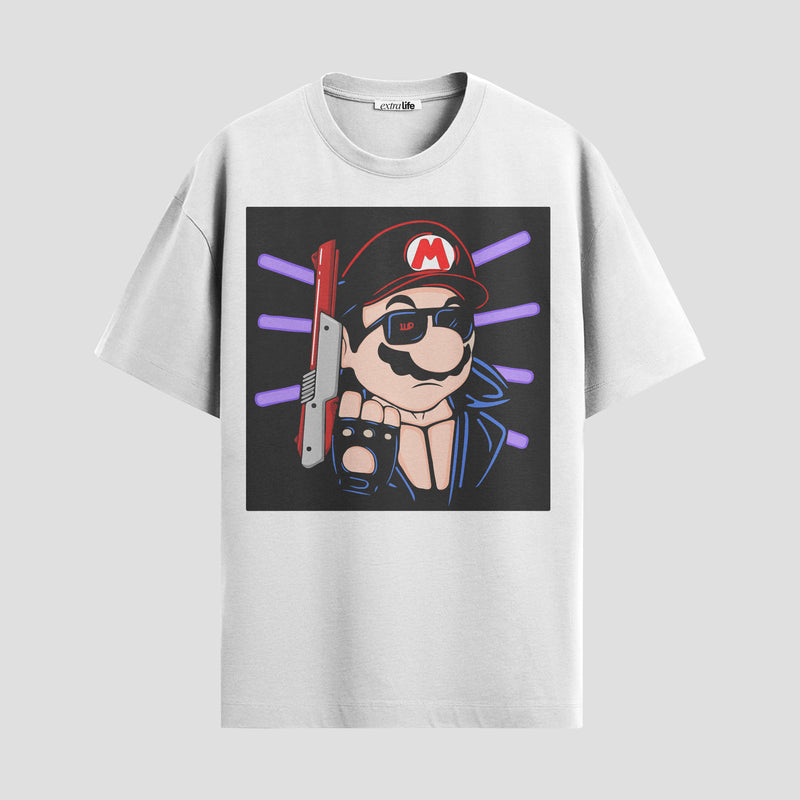 Playera urbana de anime y gaming ExtraLife MX, corte Standard Fit unisex ligero y transpirable en color Deep Black y Pure White, ropa de uso diario para gym y casual.