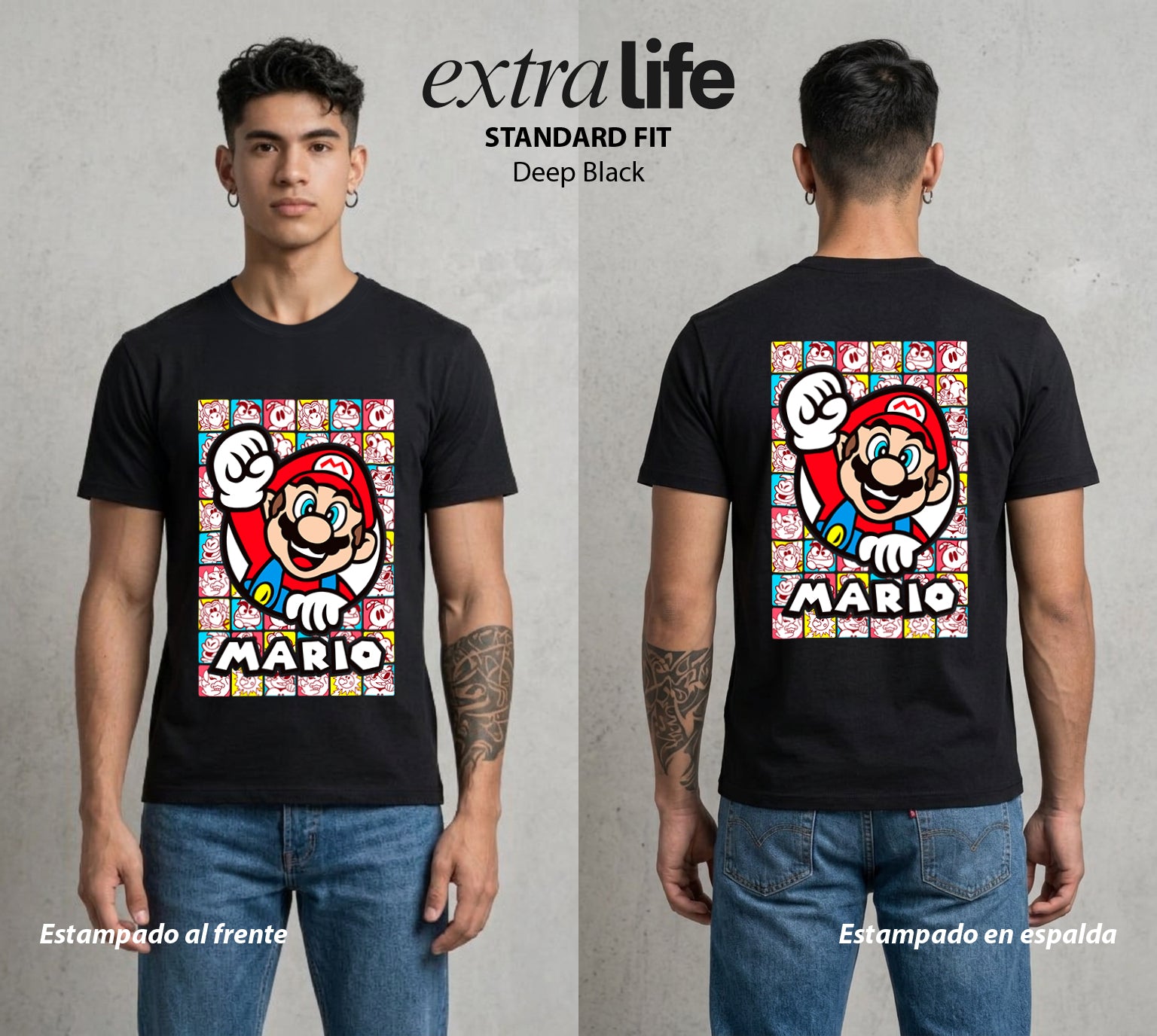 El Reino del Fontanero | El Fontanero Estelar #02222 - Playera Standard Fit | Deep Black - Foto en modelo