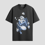 Playera urbana de anime y gaming ExtraLife MX, corte Standard Fit unisex ligero y transpirable en color Deep Black y Pure White, ropa de uso diario para gym y casual.