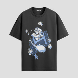 Playera urbana de anime y gaming ExtraLife MX, corte Standard Fit unisex ligero y transpirable en color Deep Black y Pure White, ropa de uso diario para gym y casual.