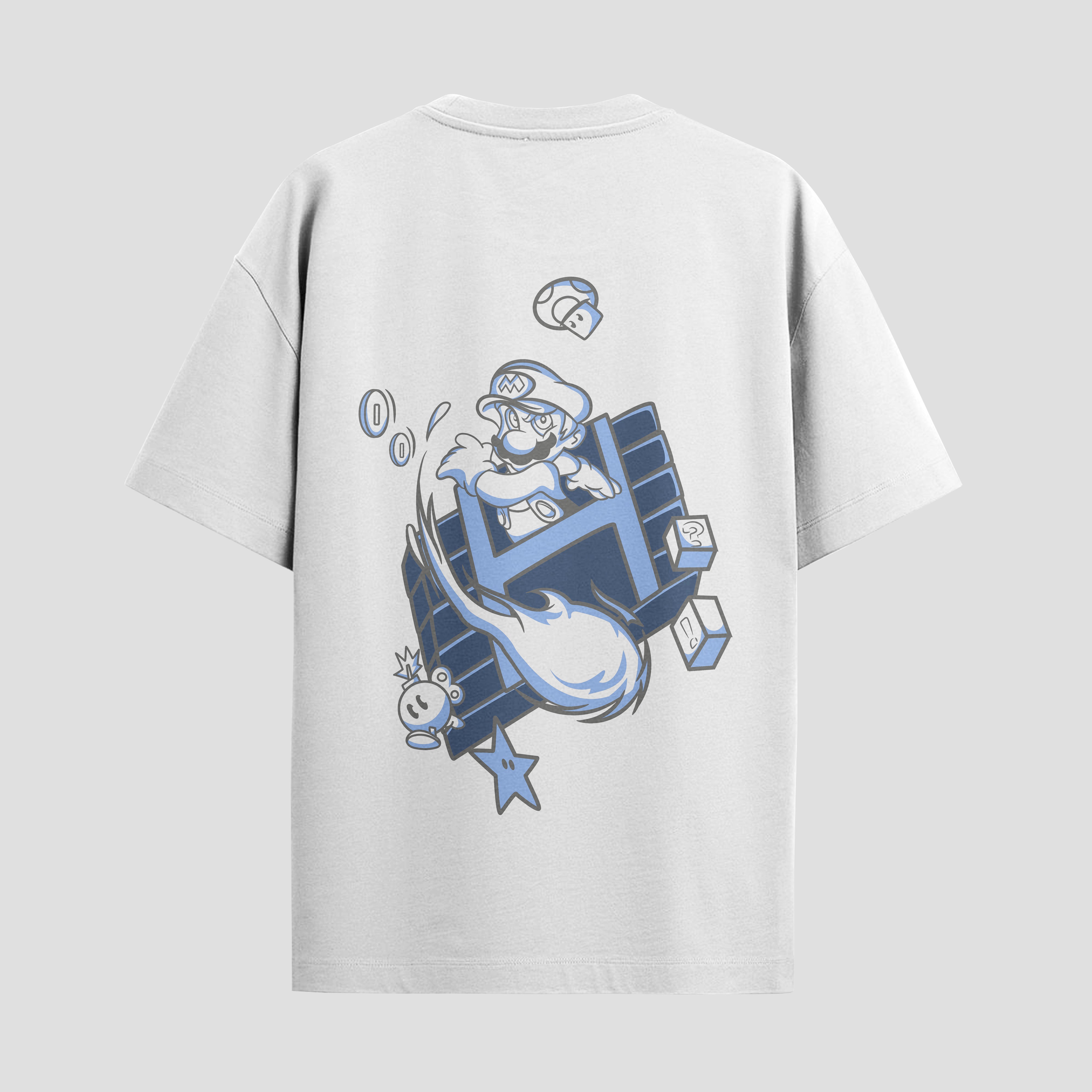 Playera urbana de anime y gaming ExtraLife MX, corte Standard Fit unisex ligero y transpirable en color Deep Black y Pure White, ropa de uso diario para gym y casual.