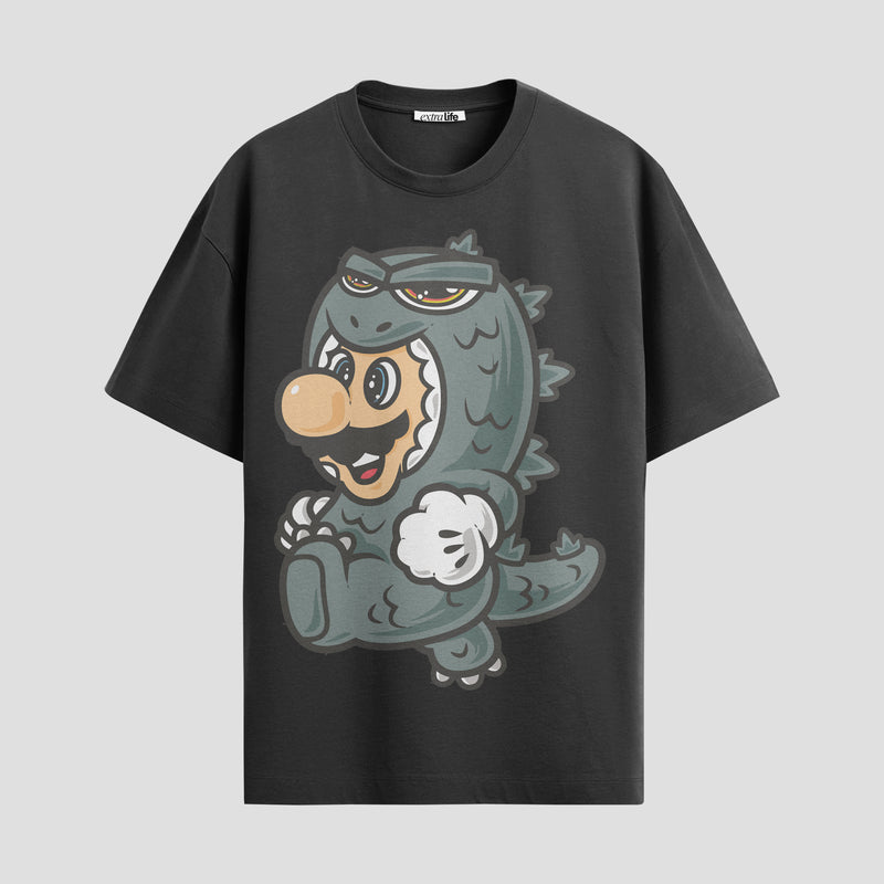 Playera urbana de anime y gaming ExtraLife MX, corte Standard Fit unisex ligero y transpirable en color Deep Black y Pure White, ropa de uso diario para gym y casual.