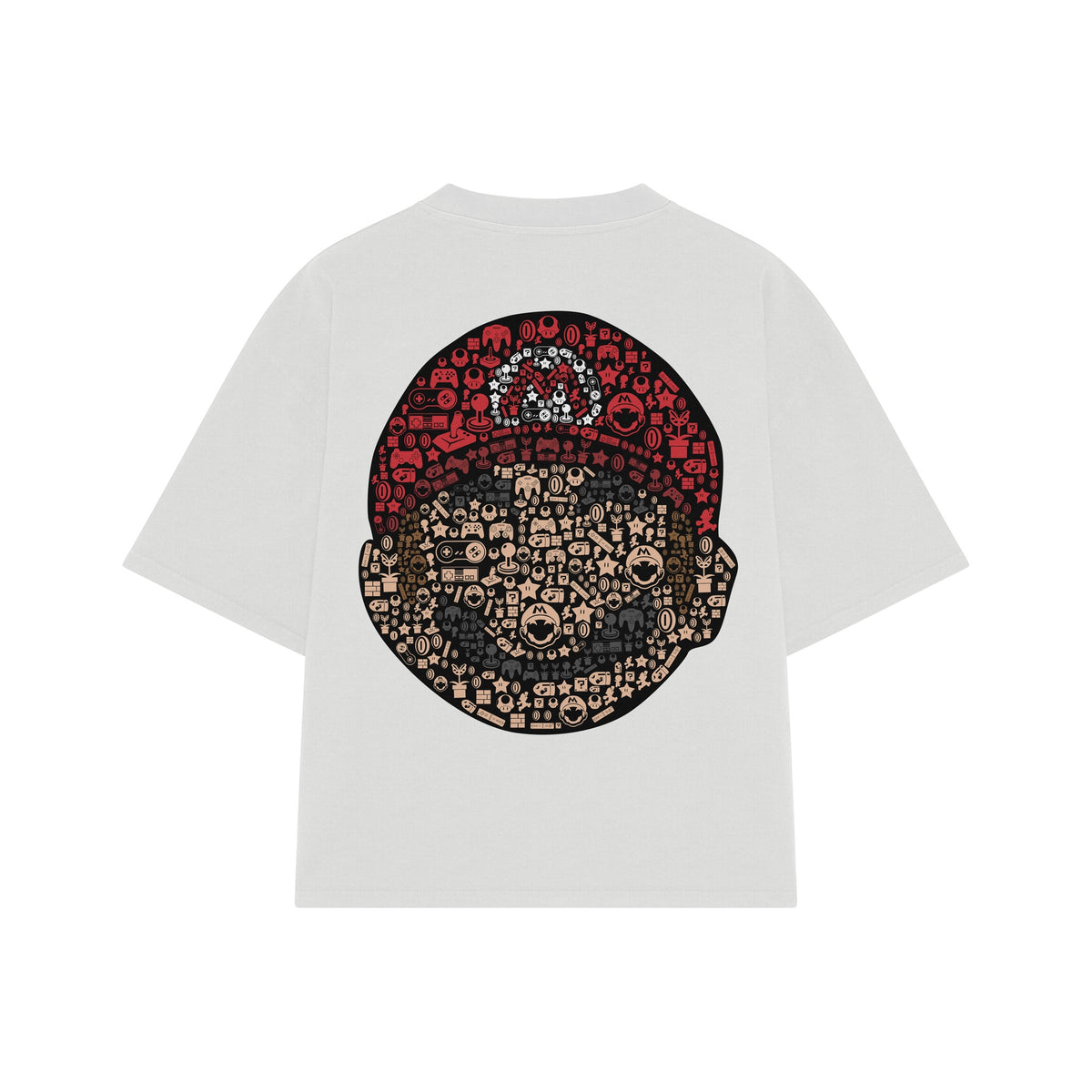 Playera streetwear premium de anime y gaming ExtraLife MX, corte oversized drop shoulder ligero y fresco en color Deep Black y Off-White, moda urbana mexicana de culto.