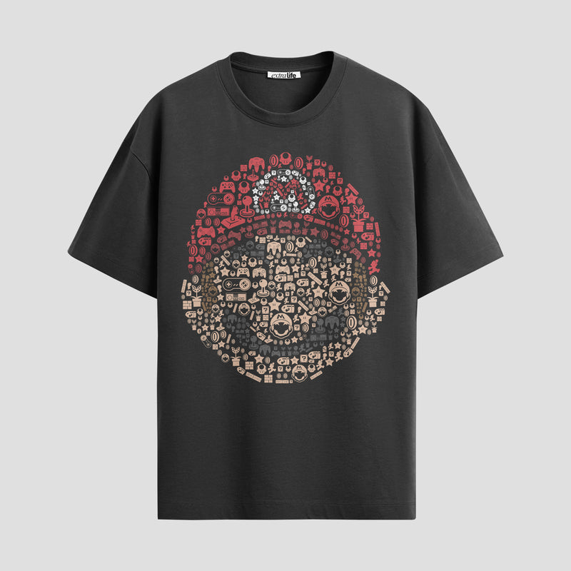Playera urbana de anime y gaming ExtraLife MX, corte Standard Fit unisex ligero y transpirable en color Deep Black y Pure White, ropa de uso diario para gym y casual.