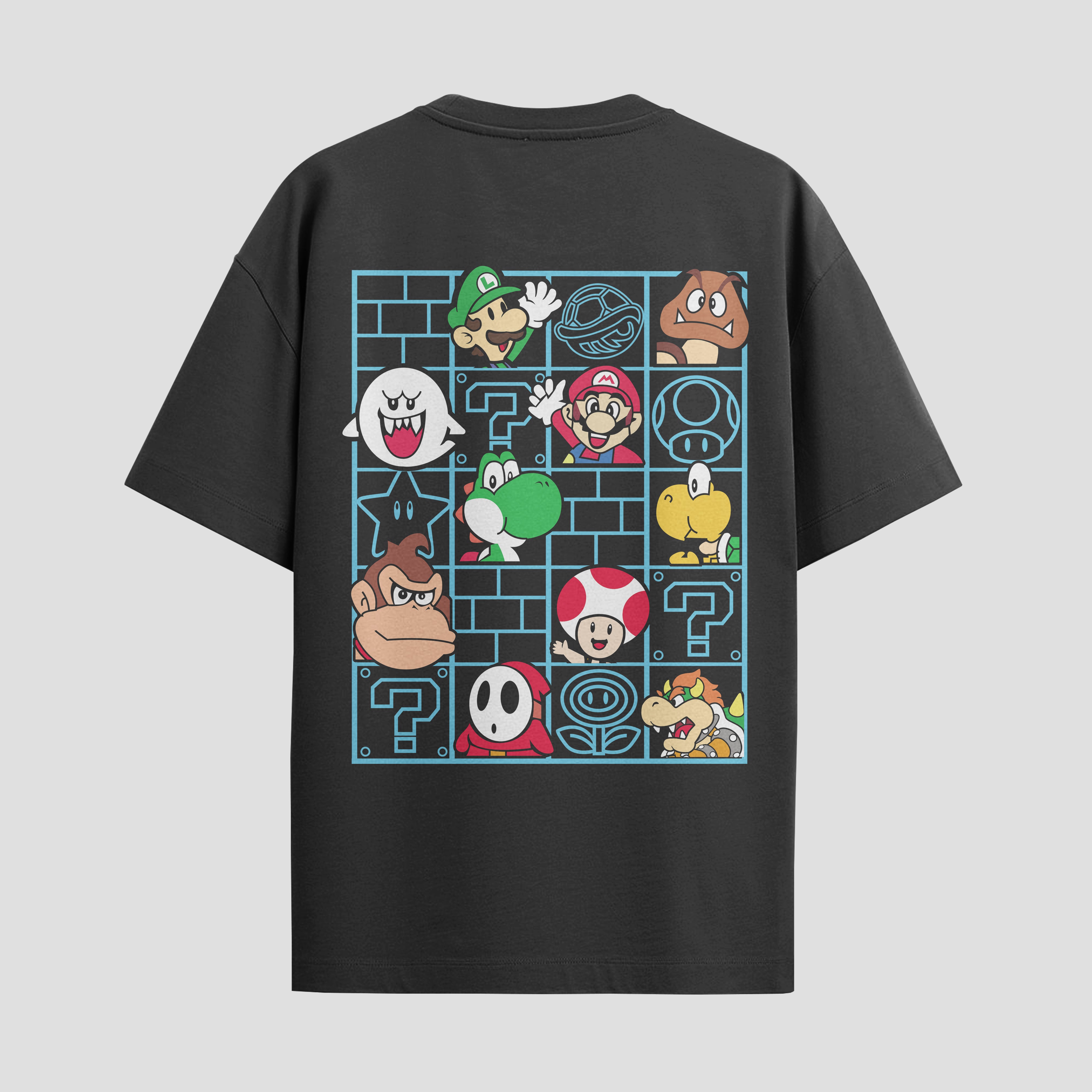 Playera urbana de anime y gaming ExtraLife MX, corte Standard Fit unisex ligero y transpirable en color Deep Black y Pure White, ropa de uso diario para gym y casual.