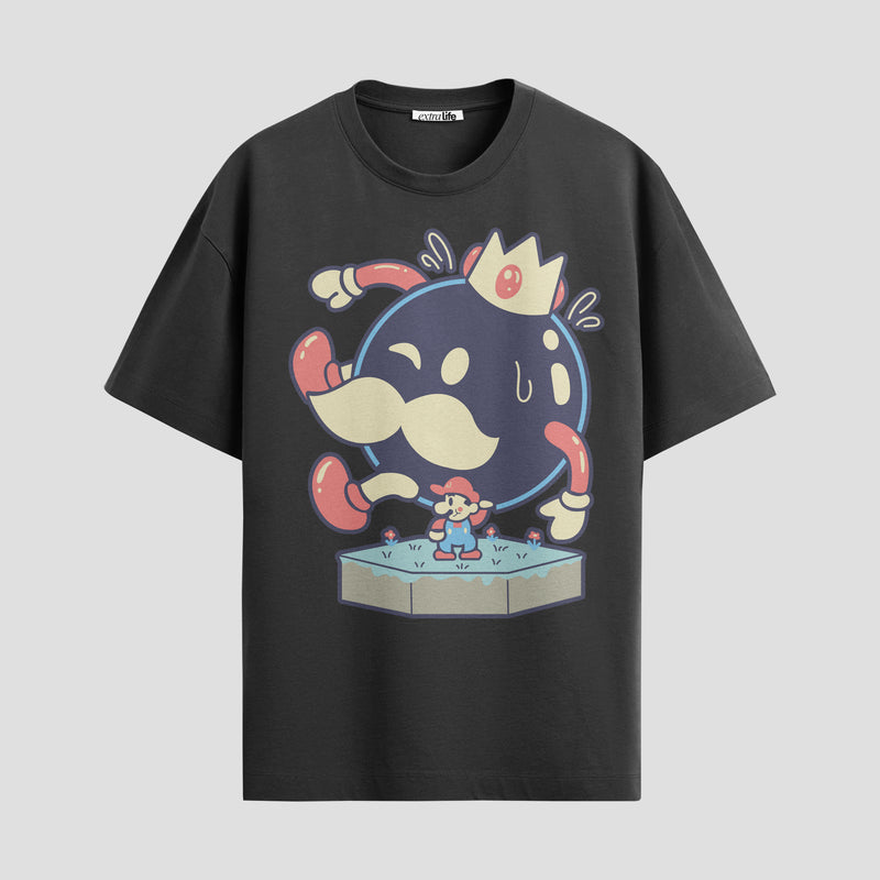Playera urbana de anime y gaming ExtraLife MX, corte Standard Fit unisex ligero y transpirable en color Deep Black y Pure White, ropa de uso diario para gym y casual.