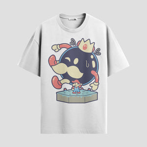 Playera urbana de anime y gaming ExtraLife MX, corte Standard Fit unisex ligero y transpirable en color Deep Black y Pure White, ropa de uso diario para gym y casual.