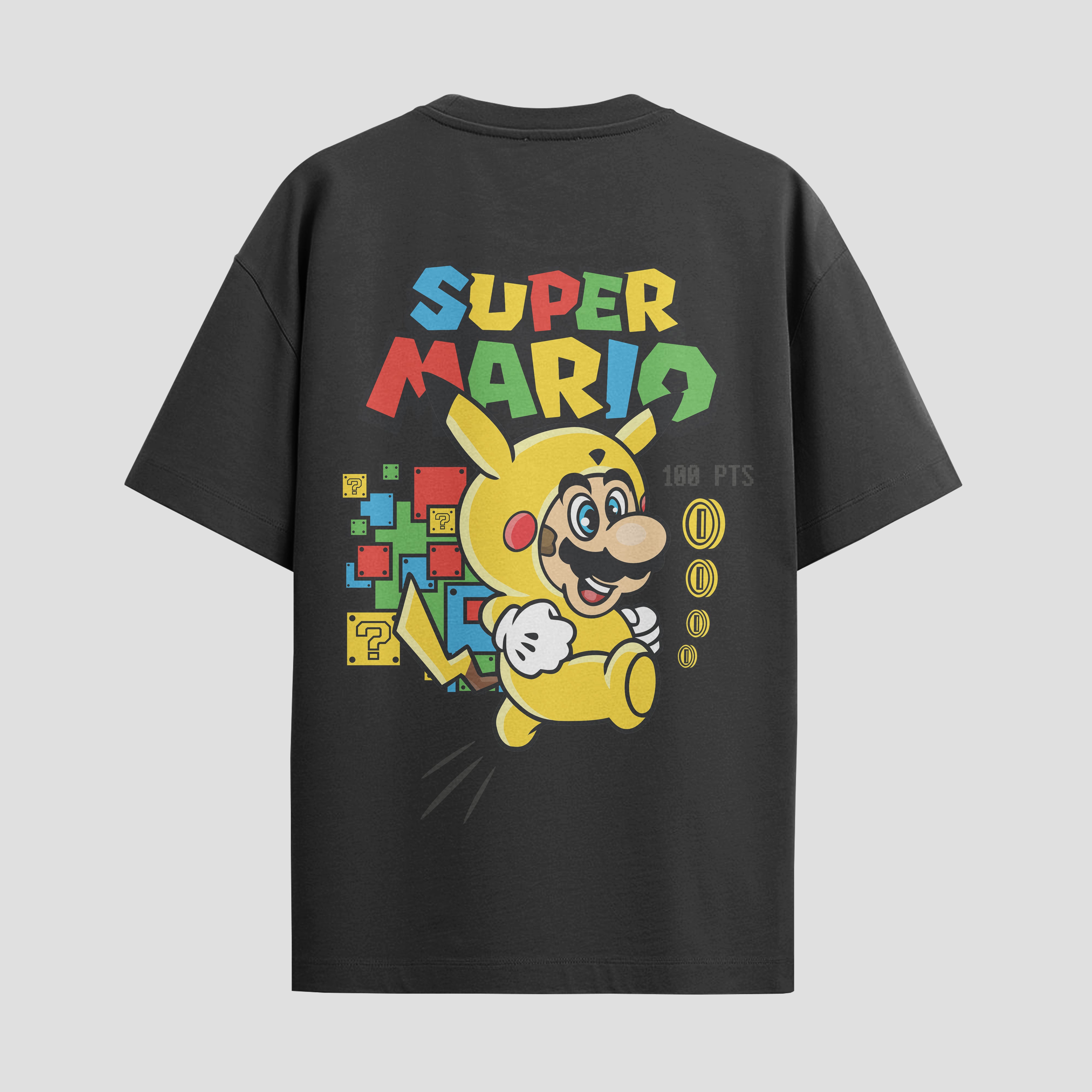 Playera urbana de anime y gaming ExtraLife MX, corte Standard Fit unisex ligero y transpirable en color Deep Black y Pure White, ropa de uso diario para gym y casual.