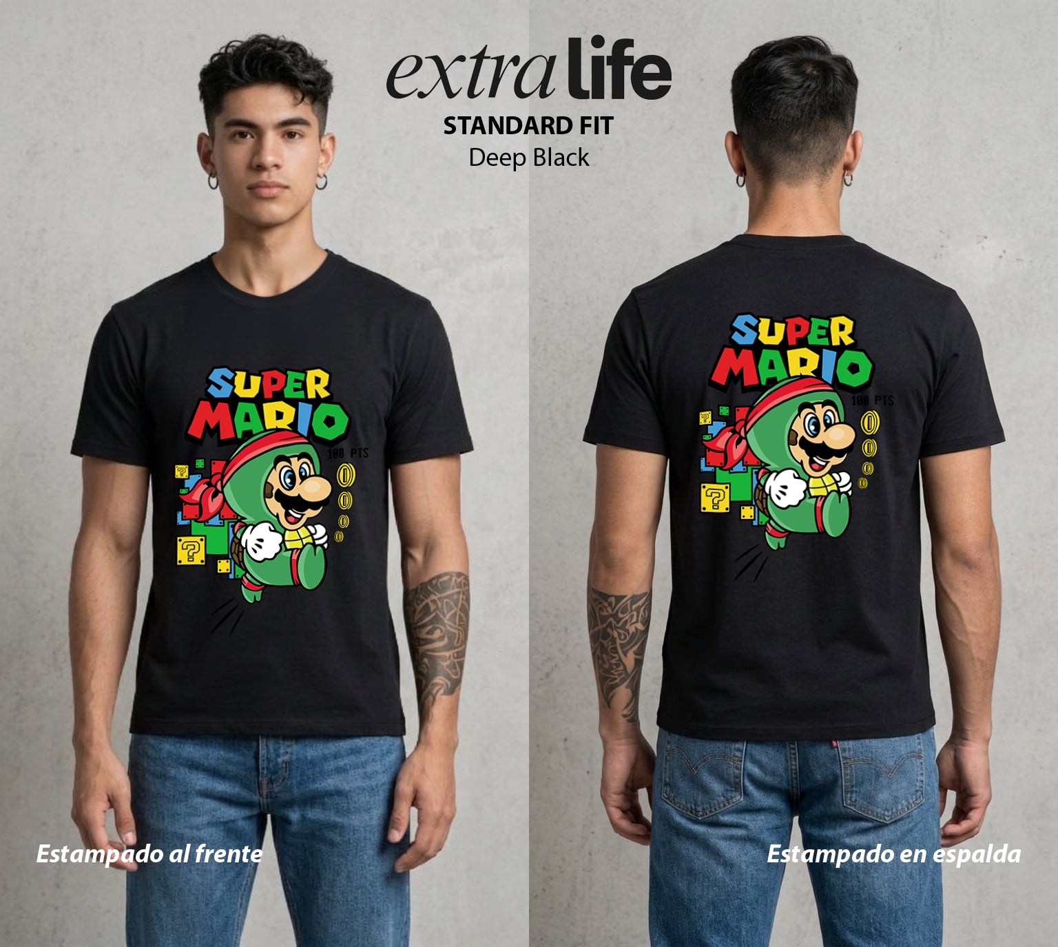El Reino del Fontanero | El Explorador del Reino #02240 - Playera Standard Fit | Deep Black - Foto en modelo