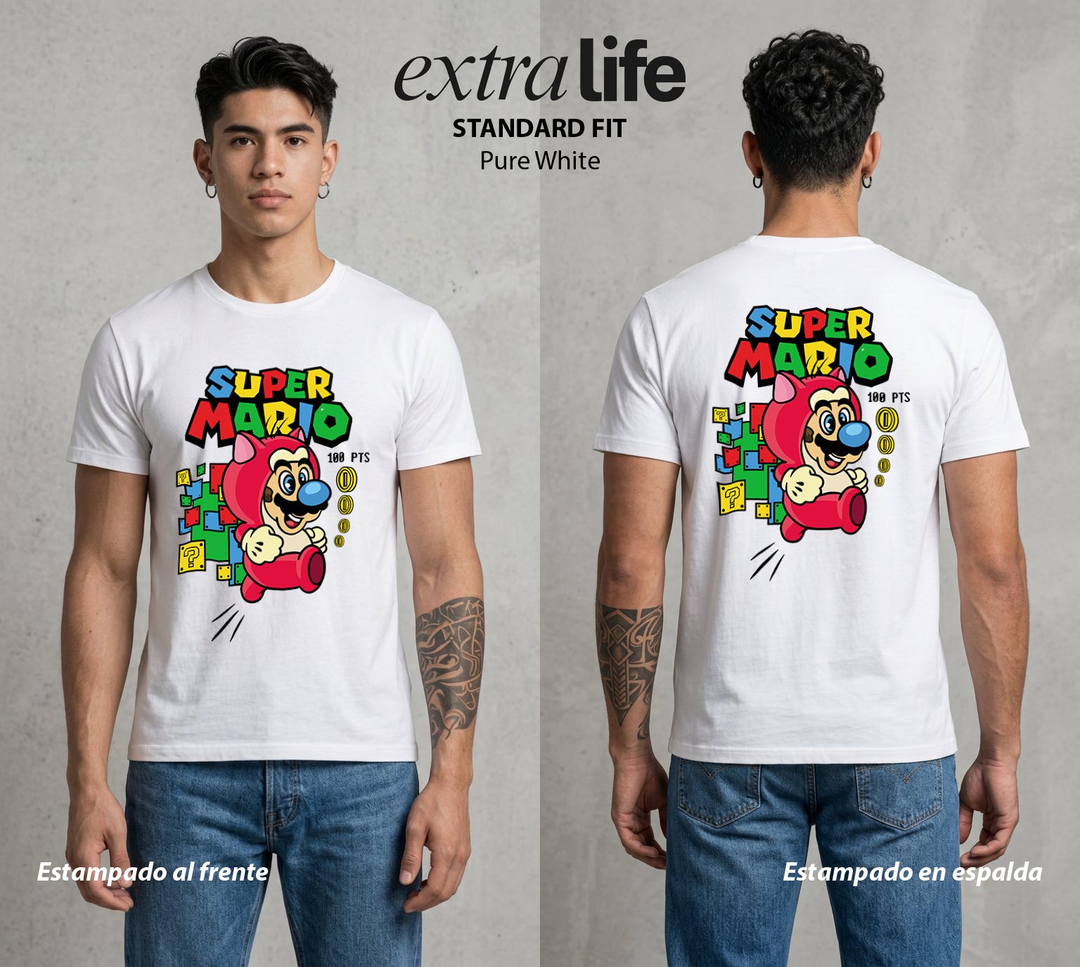 El Reino del Fontanero | El Viajero del Reino #02242 - Playera Standard Fit | Pure White - Foto en modelo