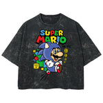 Playera streetwear premium de anime y gaming ExtraLife MX, corte boxy deluxe mineral wash heavyweight en color Acid Wash, moda urbana mexicana de culto.