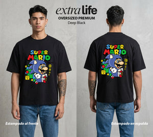 El Reino del Fontanero | El Fontanero Estelar #02243 - Playera Oversized Premium | Deep Black - Foto en modelo