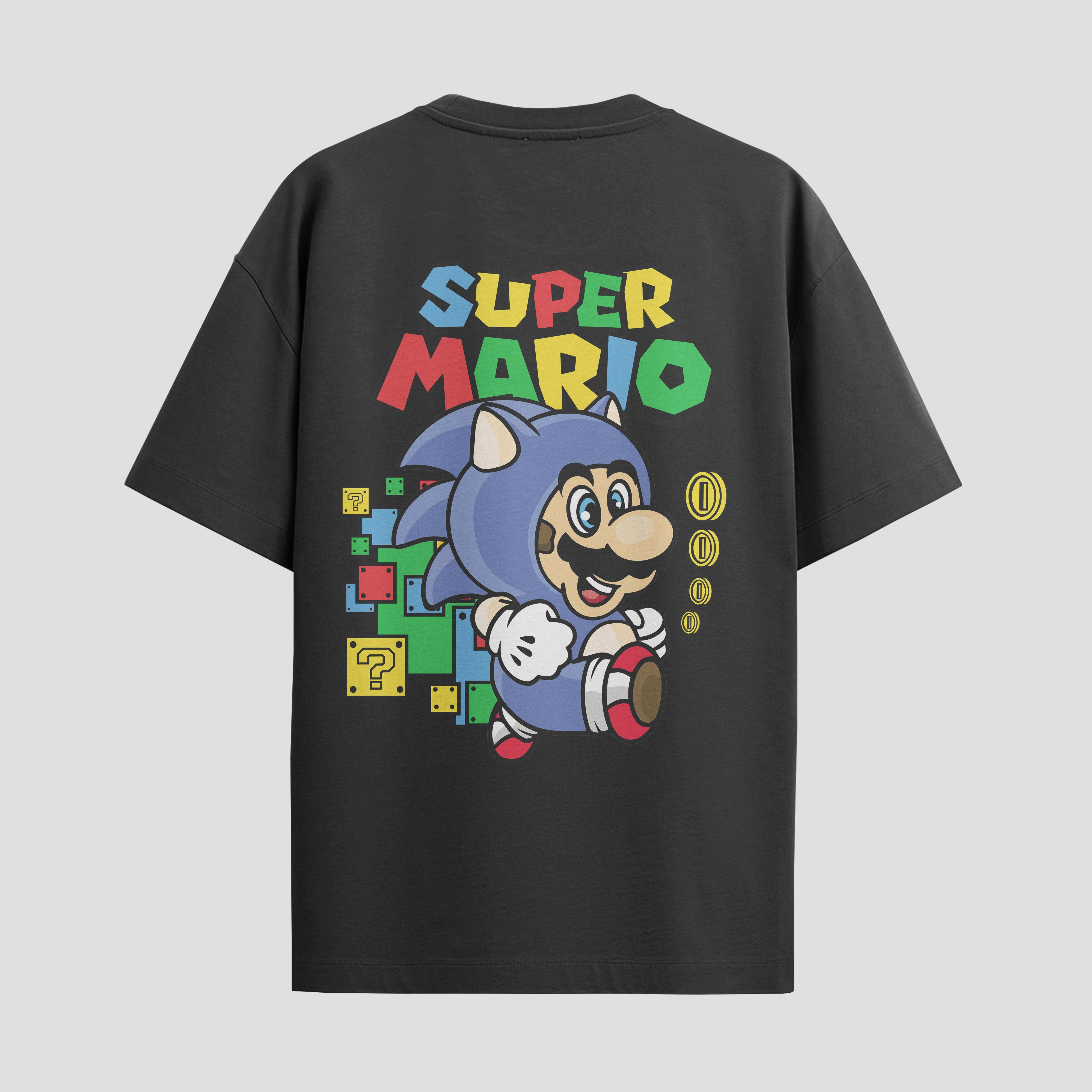 Playera urbana de anime y gaming ExtraLife MX, corte Standard Fit unisex ligero y transpirable en color Deep Black y Pure White, ropa de uso diario para gym y casual.