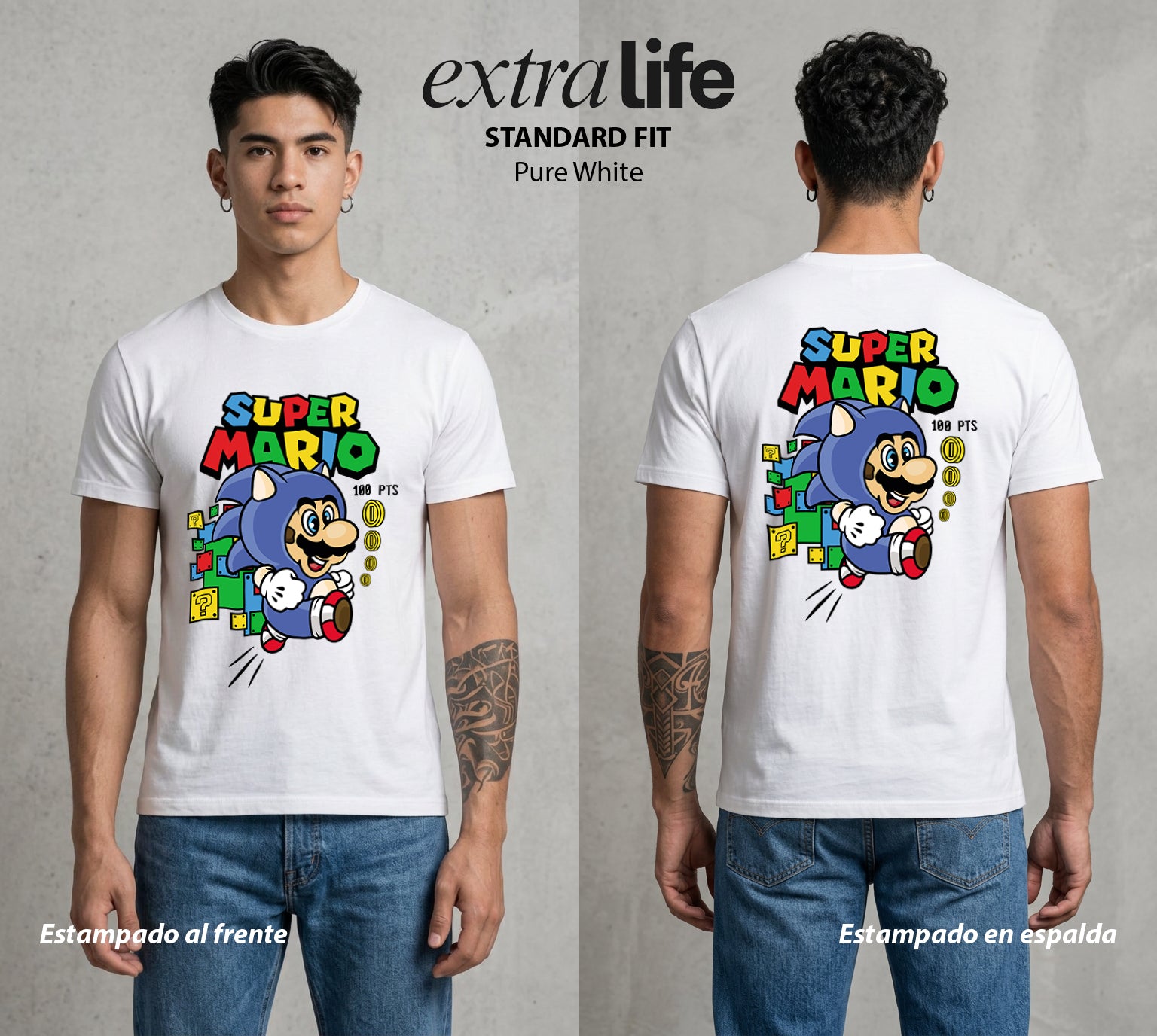 El Reino del Fontanero | El Fontanero Estelar #02243 - Playera Standard Fit | Pure White - Foto en modelo