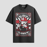 Playera urbana de anime y gaming ExtraLife MX, corte Standard Fit unisex ligero y transpirable en color Deep Black y Pure White, ropa de uso diario para gym y casual.