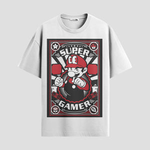Playera urbana de anime y gaming ExtraLife MX, corte Standard Fit unisex ligero y transpirable en color Deep Black y Pure White, ropa de uso diario para gym y casual.
