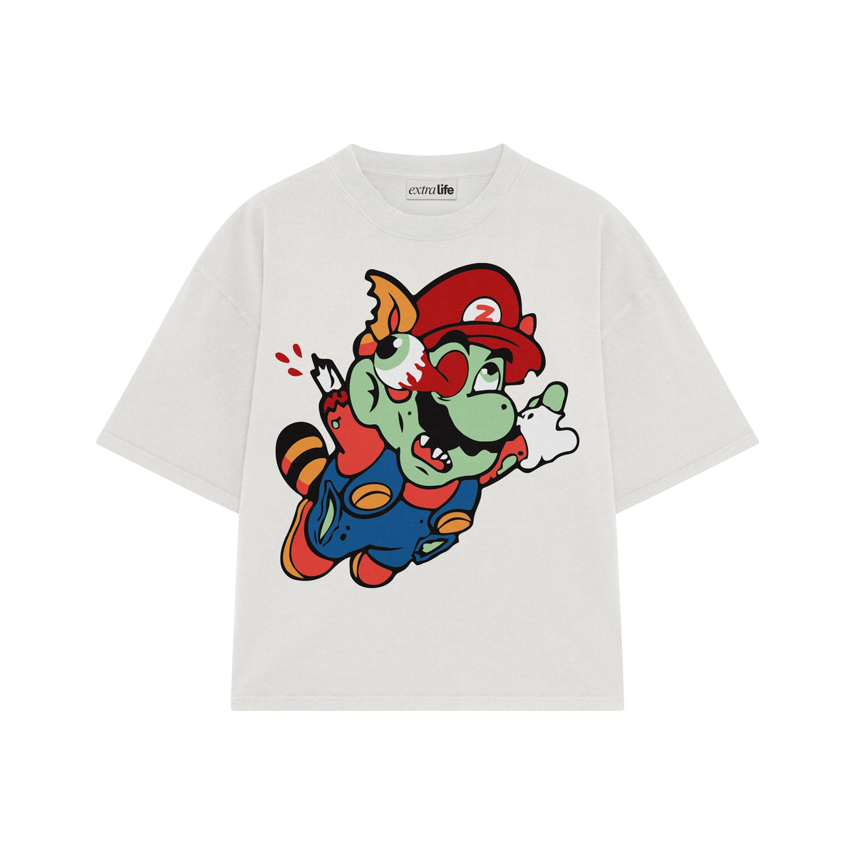 Playera streetwear premium de anime y gaming ExtraLife MX, corte oversized drop shoulder ligero y fresco en color Deep Black y Off-White, moda urbana mexicana de culto.