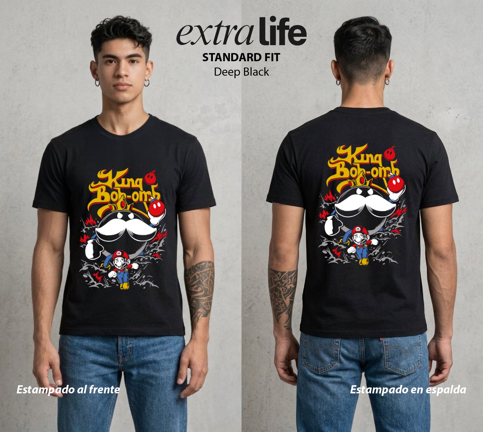 El Reino del Fontanero | El Fontanero Estelar #02249 - Playera Standard Fit | Deep Black - Foto en modelo
