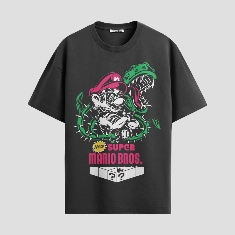 Playera urbana de anime y gaming ExtraLife MX, corte Standard Fit unisex ligero y transpirable en color Deep Black y Pure White, ropa de uso diario para gym y casual.