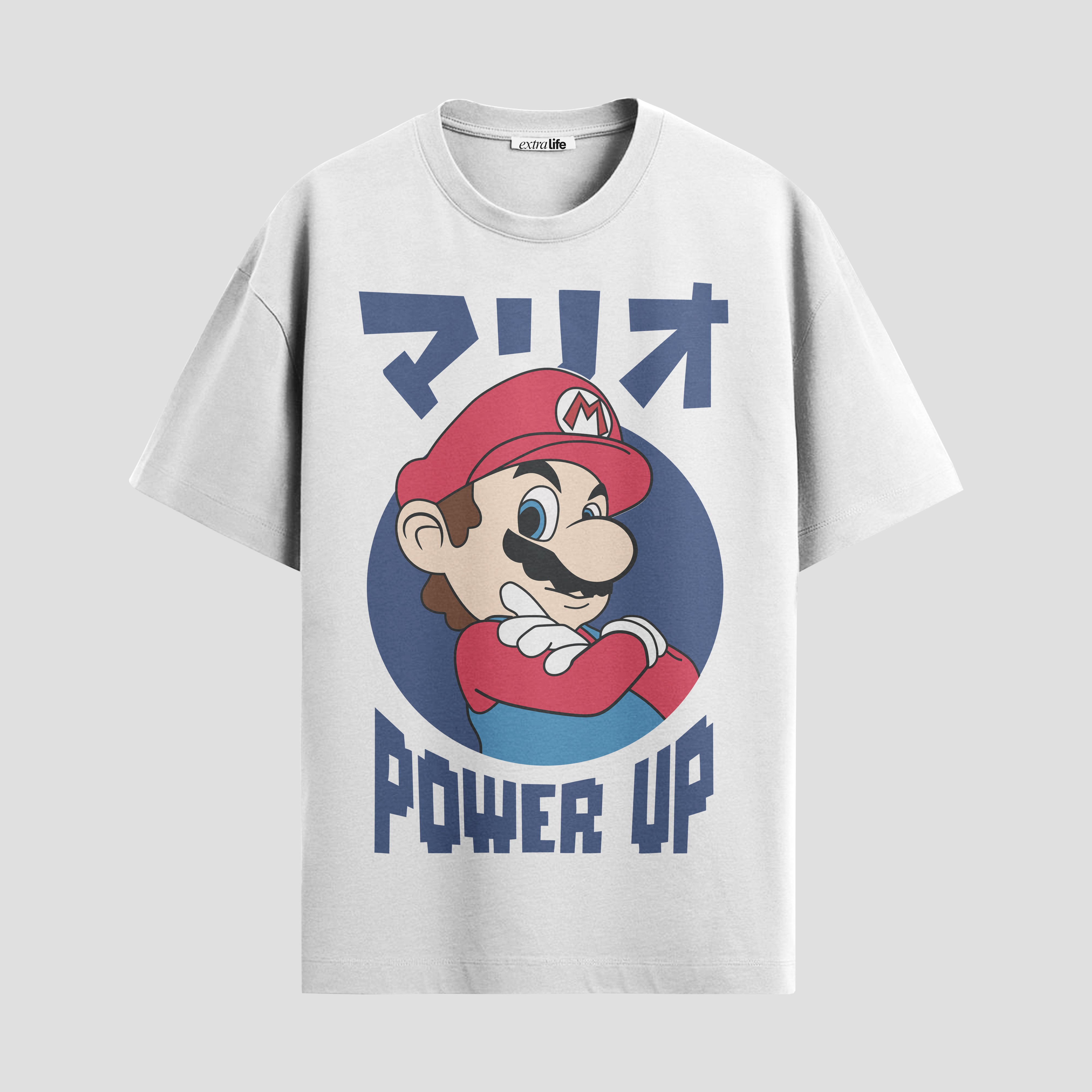 Playera urbana de anime y gaming ExtraLife MX, corte Standard Fit unisex ligero y transpirable en color Deep Black y Pure White, ropa de uso diario para gym y casual.