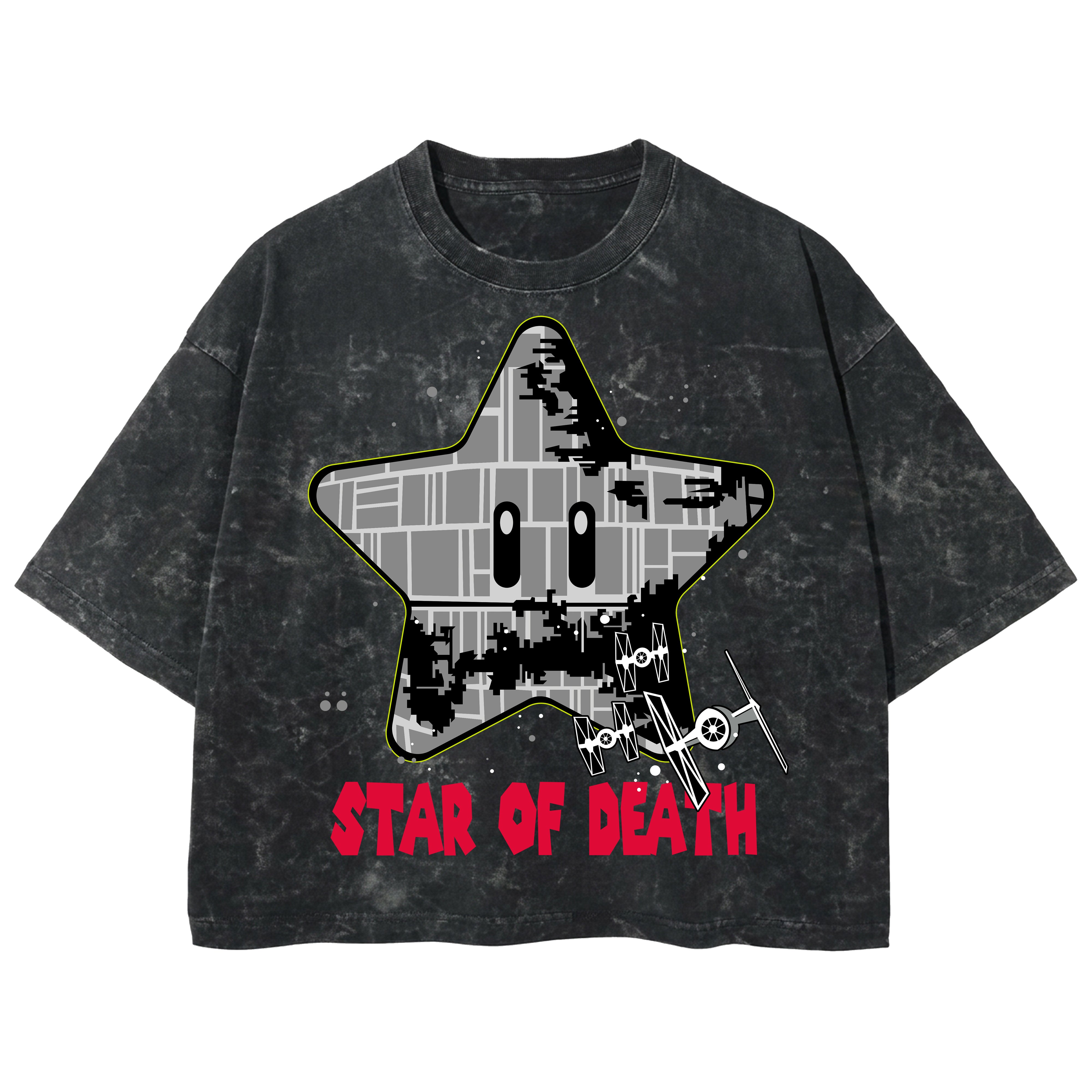 Playera streetwear premium de anime y gaming ExtraLife MX, corte boxy deluxe mineral wash heavyweight en color Acid Wash, moda urbana mexicana de culto.