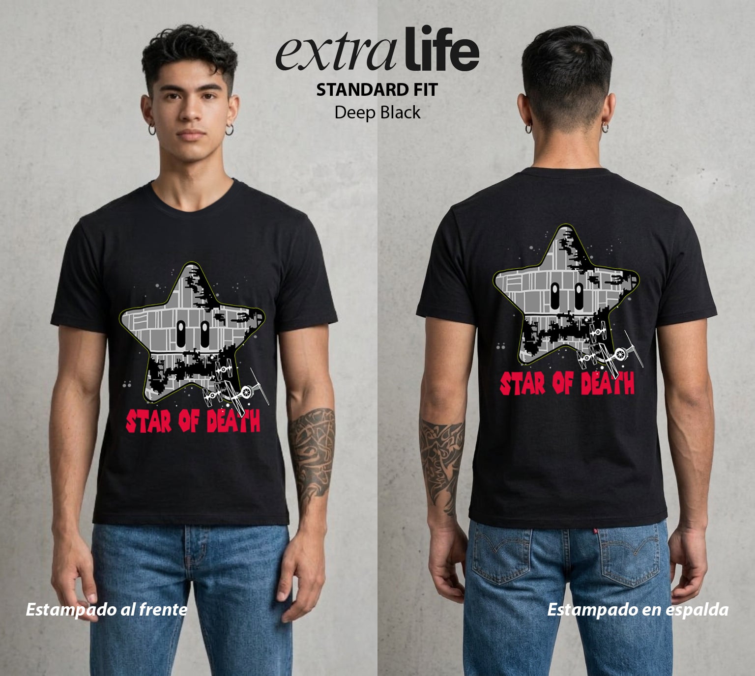 El Reino del Fontanero | El Fontanero del Bien #02262 - Playera Standard Fit | Deep Black - Foto en modelo