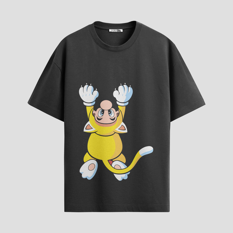 Playera urbana de anime y gaming ExtraLife MX, corte Standard Fit unisex ligero y transpirable en color Deep Black y Pure White, ropa de uso diario para gym y casual.