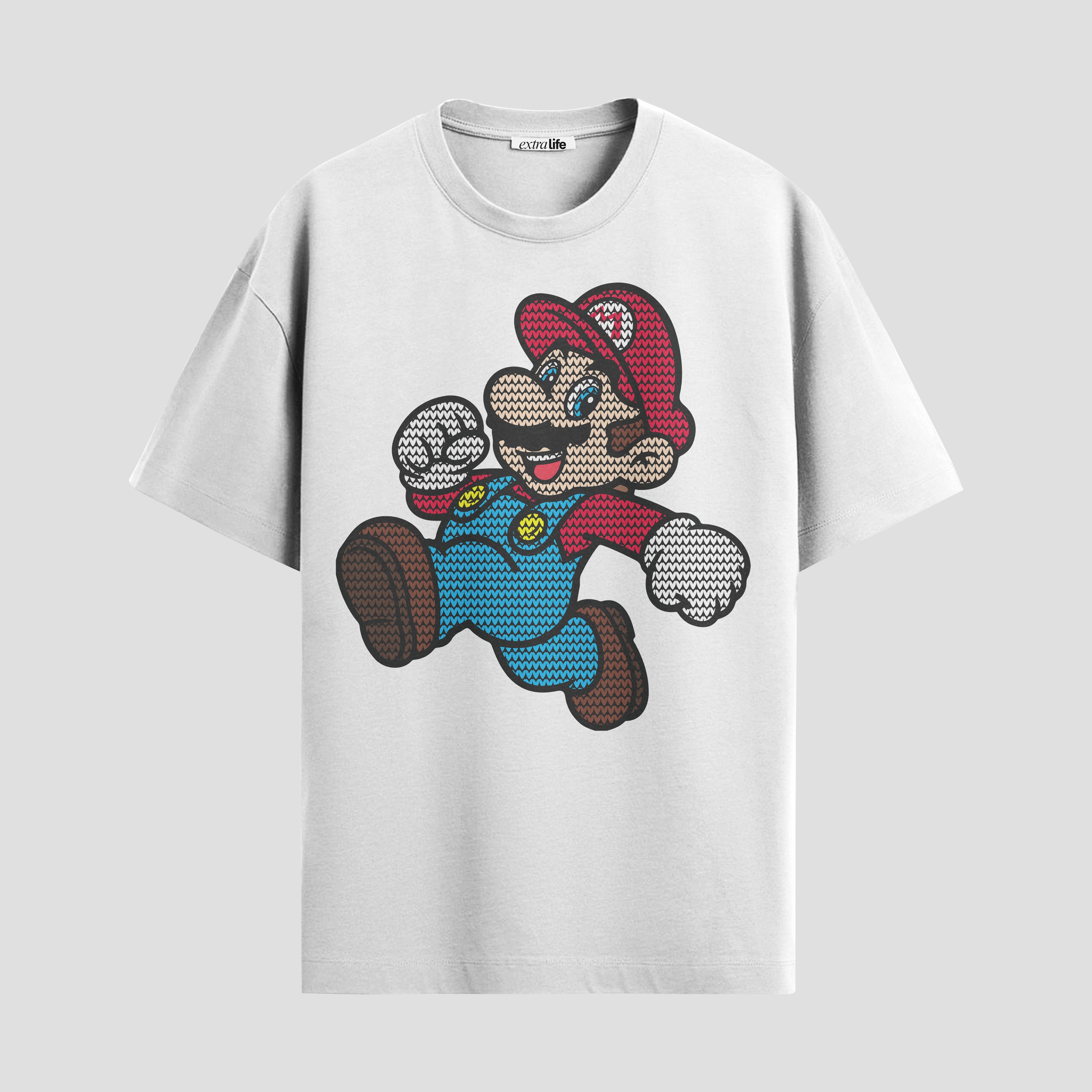 Playera urbana de anime y gaming ExtraLife MX, corte Standard Fit unisex ligero y transpirable en color Deep Black y Pure White, ropa de uso diario para gym y casual.