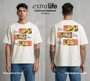 El Reino del Fontanero | El Saltador del Reino #02268 - Playera Oversized Premium | Off White - Foto en modelo