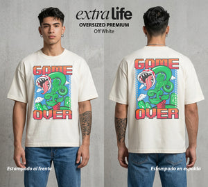 El Reino del Fontanero | El Fontanero Estelar #02273 - Playera Oversized Premium | Off White - Foto en modelo