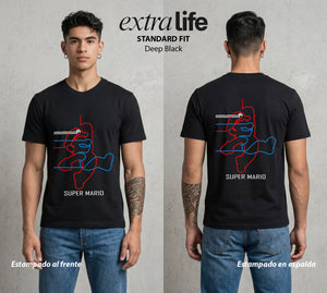 El Reino del Fontanero | El Heroe del Reino #02274 - Playera Standard Fit | Deep Black - Foto en modelo