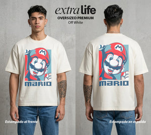 El Reino del Fontanero | El Fontanero del Bien #02276 - Playera Oversized Premium | Off White - Foto en modelo