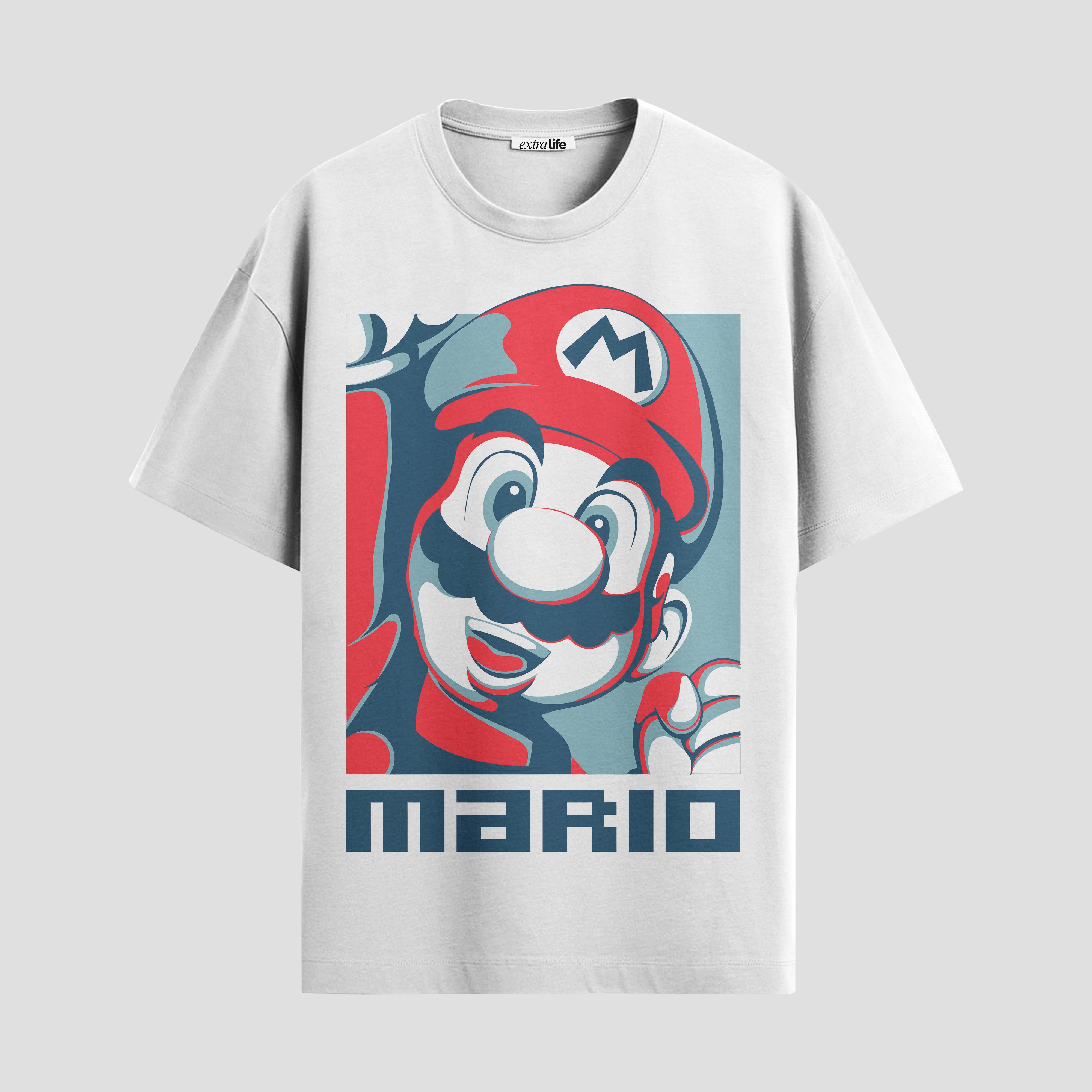 Playera urbana de anime y gaming ExtraLife MX, corte Standard Fit unisex ligero y transpirable en color Deep Black y Pure White, ropa de uso diario para gym y casual.