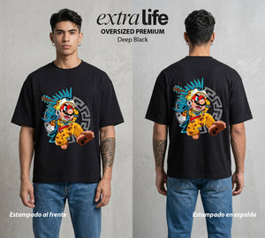 El Reino del Fontanero | El Fontanero Estelar #02277 - Playera Oversized Premium | Deep Black - Foto en modelo