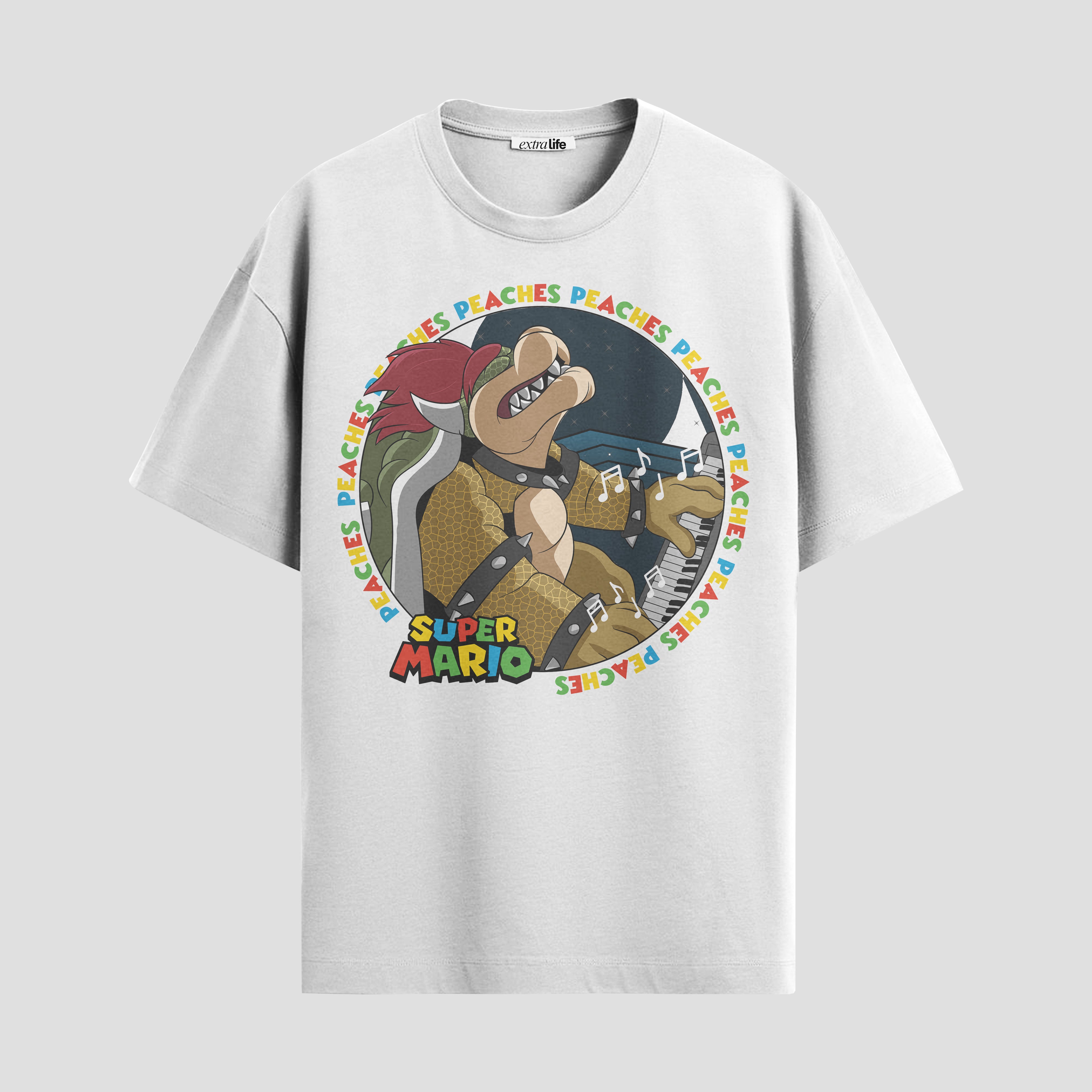 Playera urbana de anime y gaming ExtraLife MX, corte Standard Fit unisex ligero y transpirable en color Deep Black y Pure White, ropa de uso diario para gym y casual.