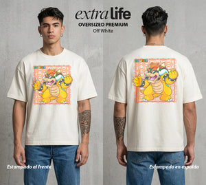 El Reino del Fontanero | El Heroe del Reino #02280 - Playera Oversized Premium | Off White - Foto en modelo