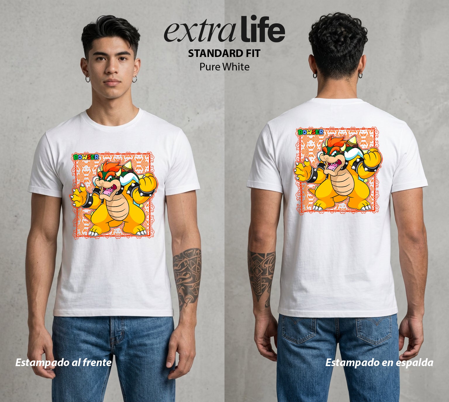 El Reino del Fontanero | El Heroe del Reino #02280 - Playera Standard Fit | Pure White - Foto en modelo